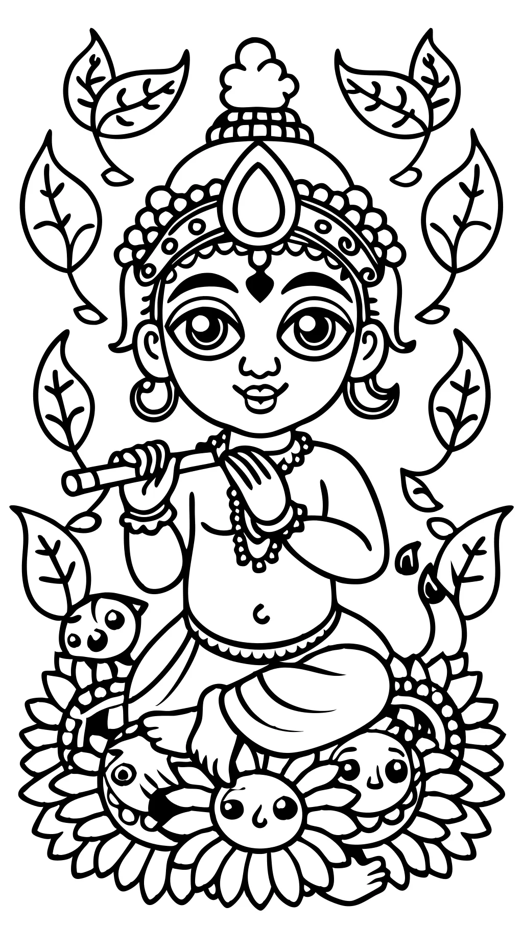 Lord Krishna Páginas para colorear